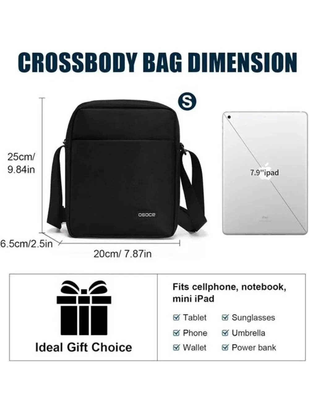 Water Resistant Messenger Bag for Men Crossbody Shoulder Bag Business Office Tra